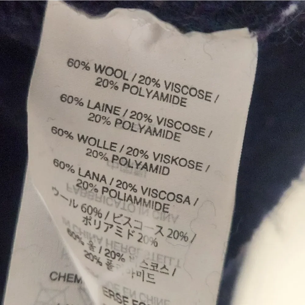 J.Crew L  NavyBlue  1/4 Zip Shawl Collar WoolBlend Speckled MenCardigan Sweater